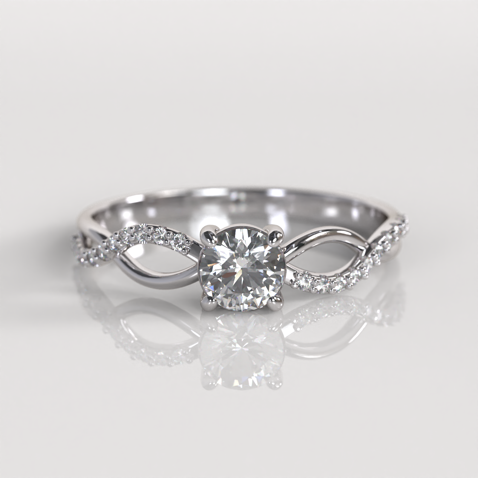 Anillo de Compromiso Grace - Oro Blanco 18K