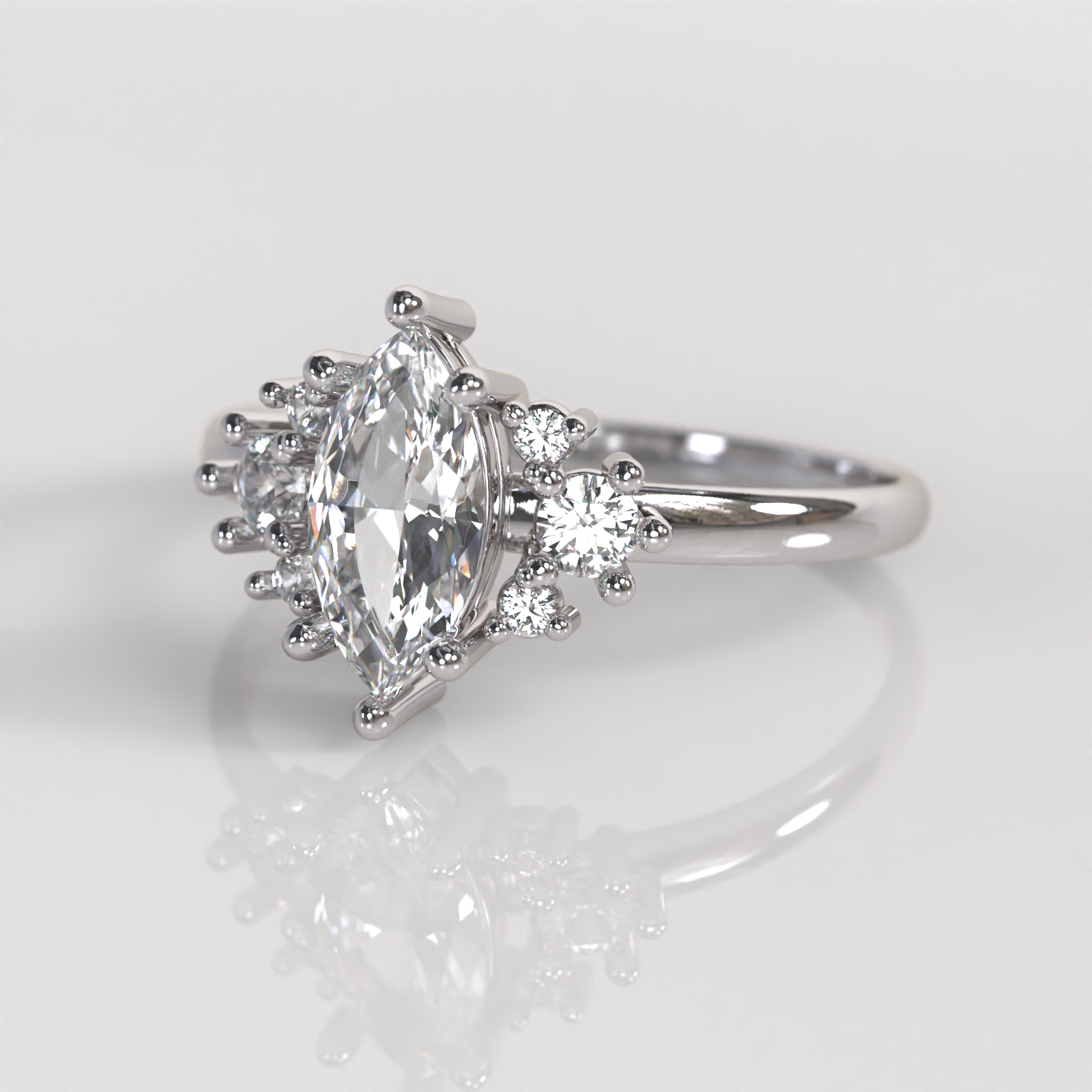 Anillo de Compromiso Maia - Oro Blanco 18K