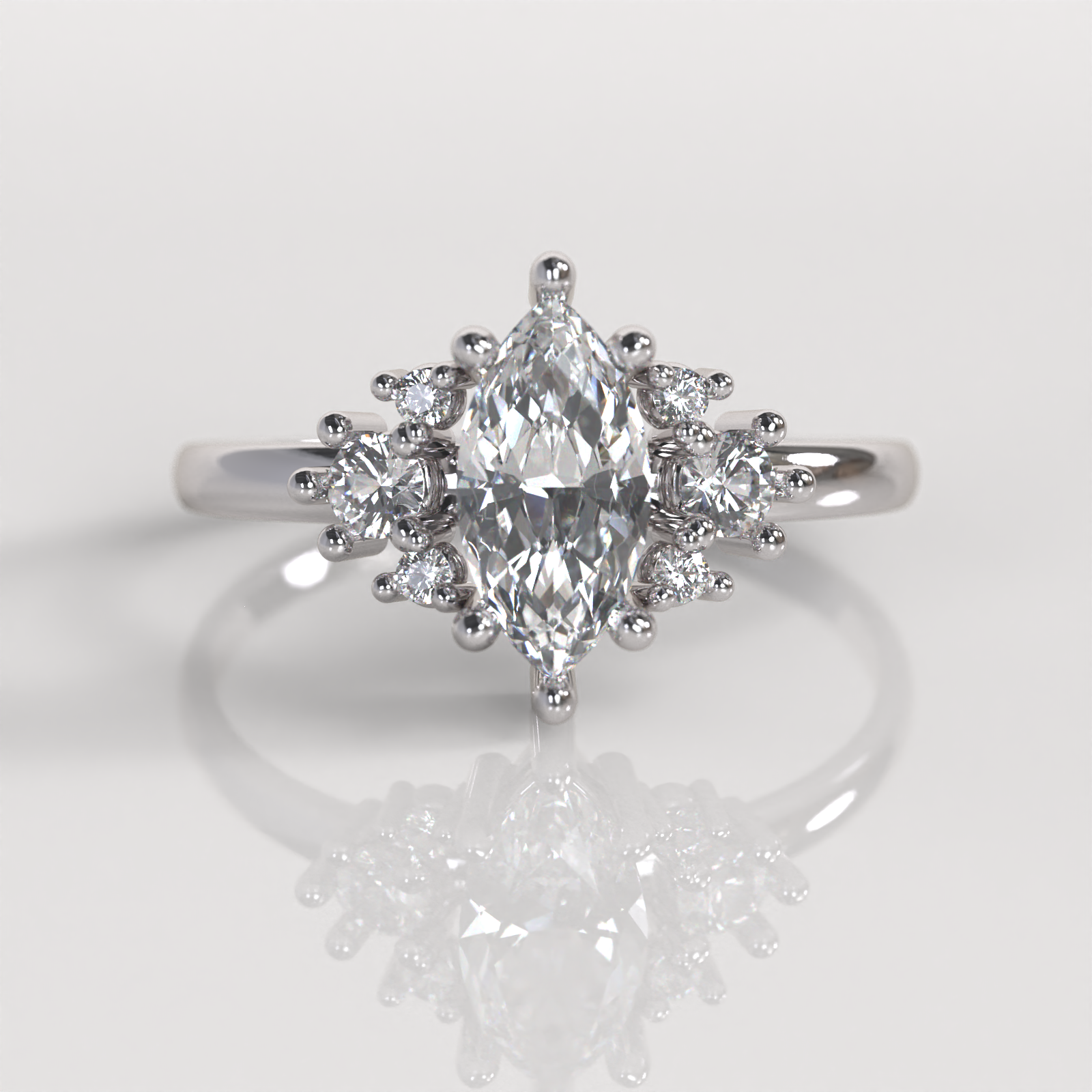Anillo de Compromiso Maia - Oro Blanco 18K