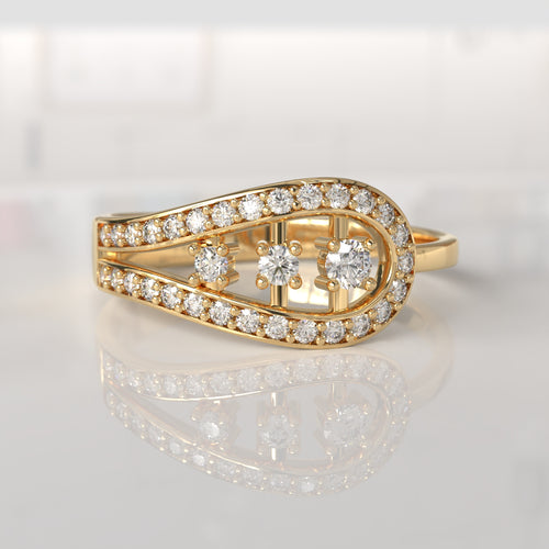 Anillo con Diamantes Hunter - Oro Amarillo 18K