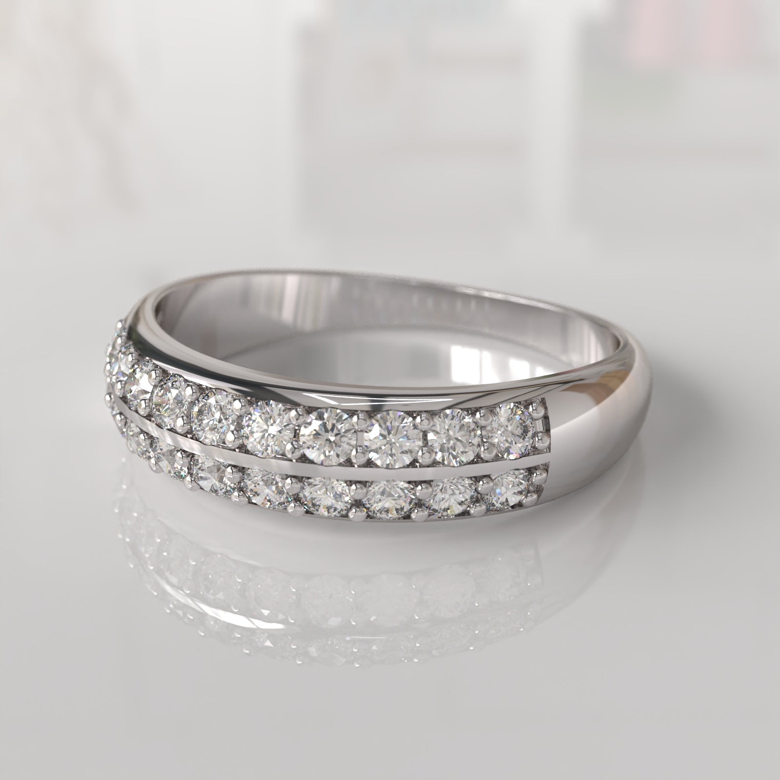 Anillo de Compromiso con Diamantes Sabrinna - Oro Blanco 18K