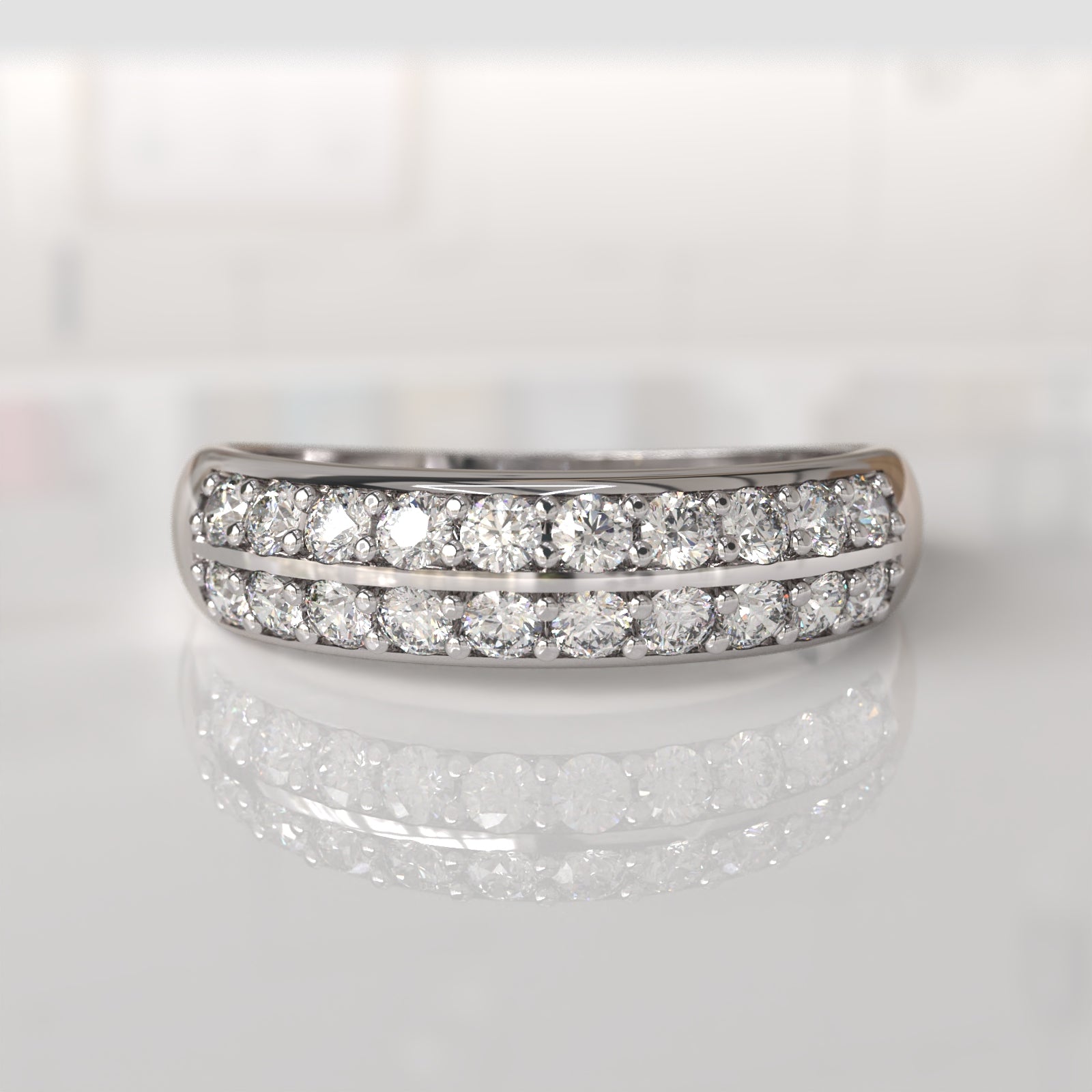Anillo de Compromiso con Diamantes Sabrinna - Oro Blanco 18K