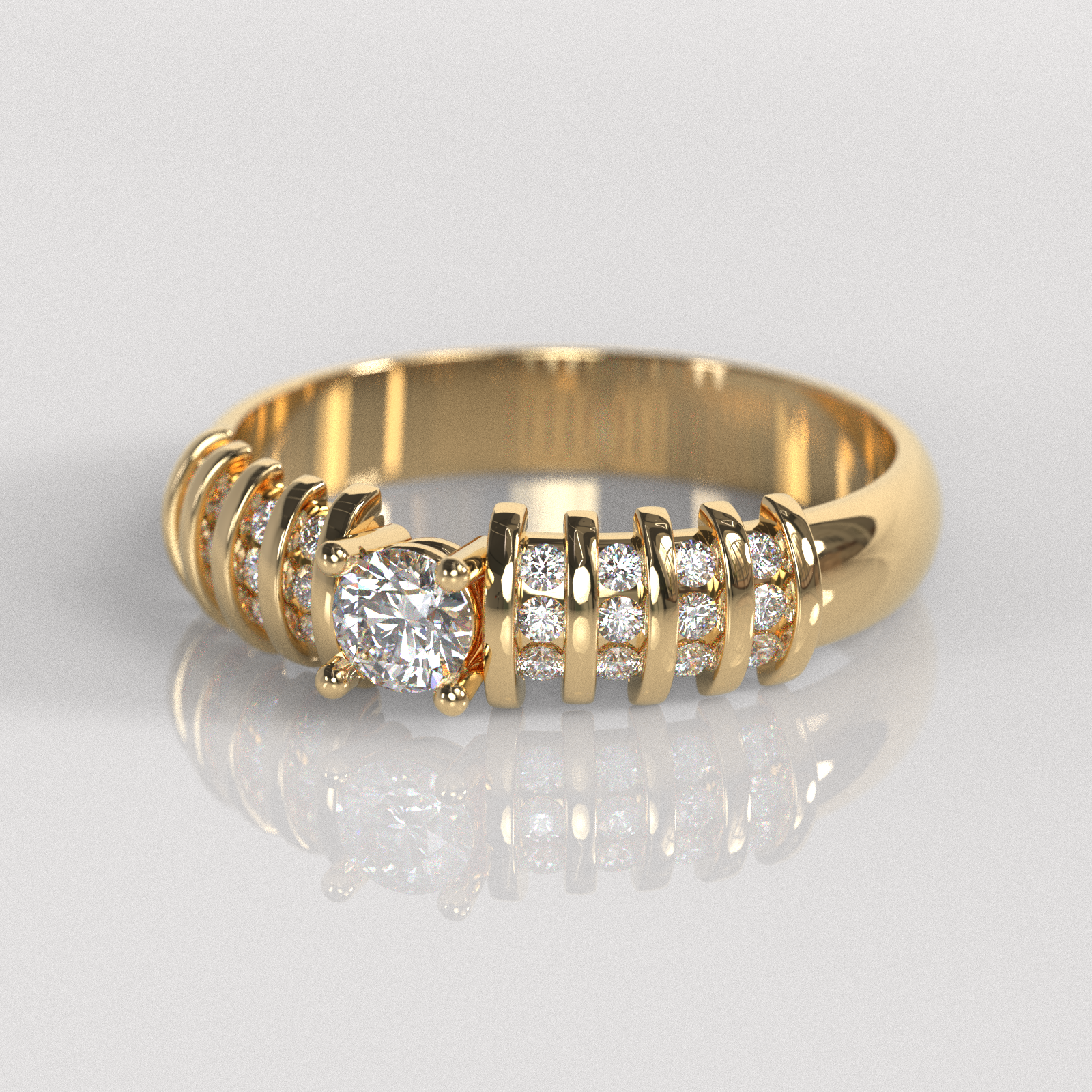 Anillo de Compromiso Gallia - Oro Amarillo 18K