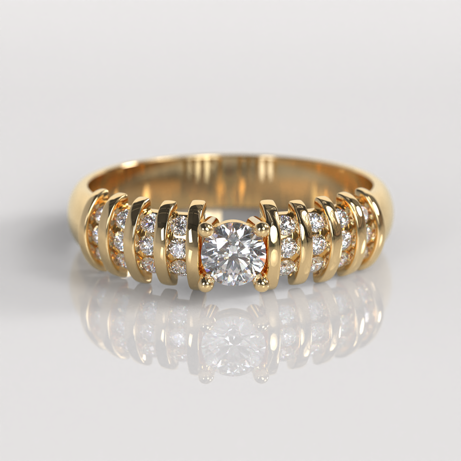 Anillo de Compromiso Gallia - Oro Amarillo 18K