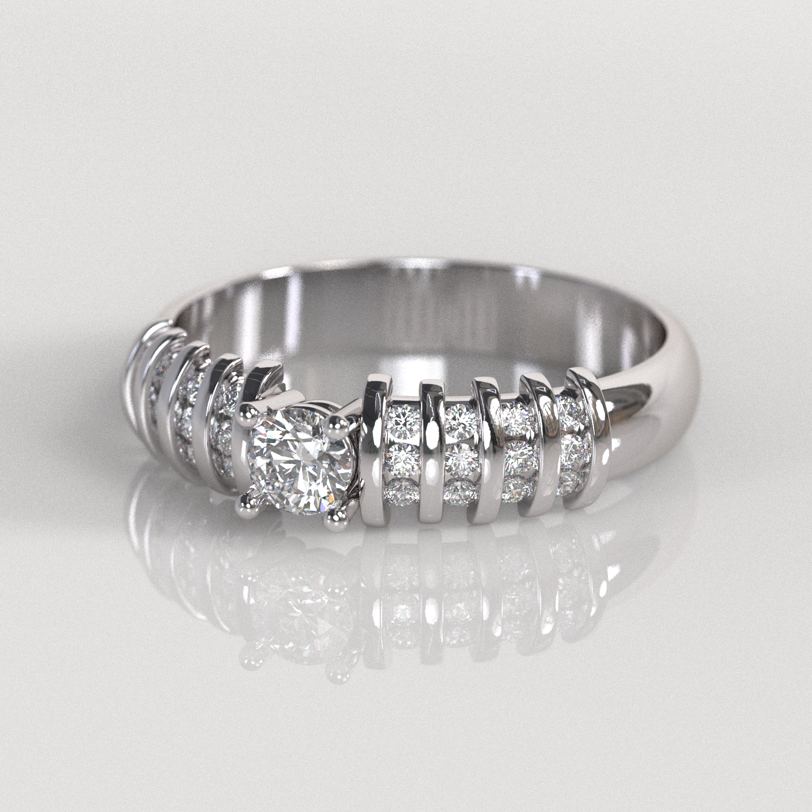 Anillo de Compromiso Gallia - Oro Blanco 18K