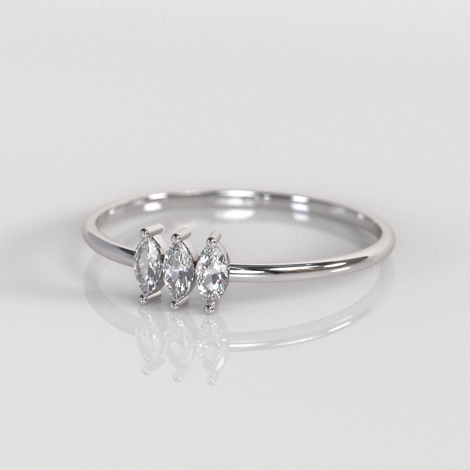 Anillo Noelia - Oro Blanco 18K