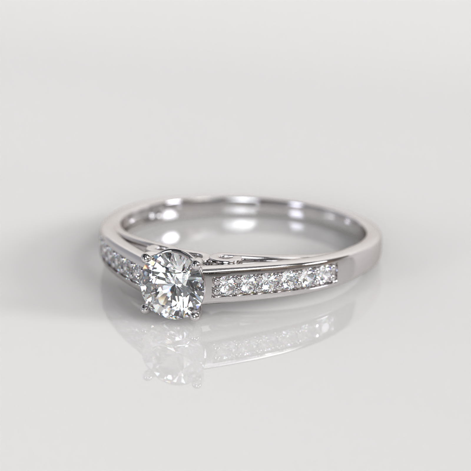 Anillo de Compromiso Briggit - Oro Blanco 18K