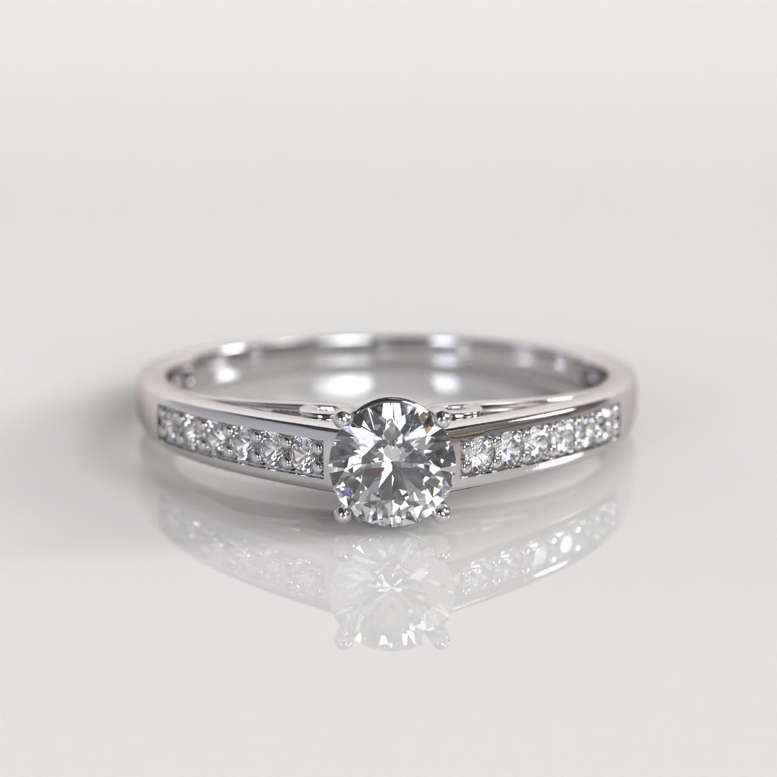 Anillo de Compromiso Briggit - Oro Blanco 18K