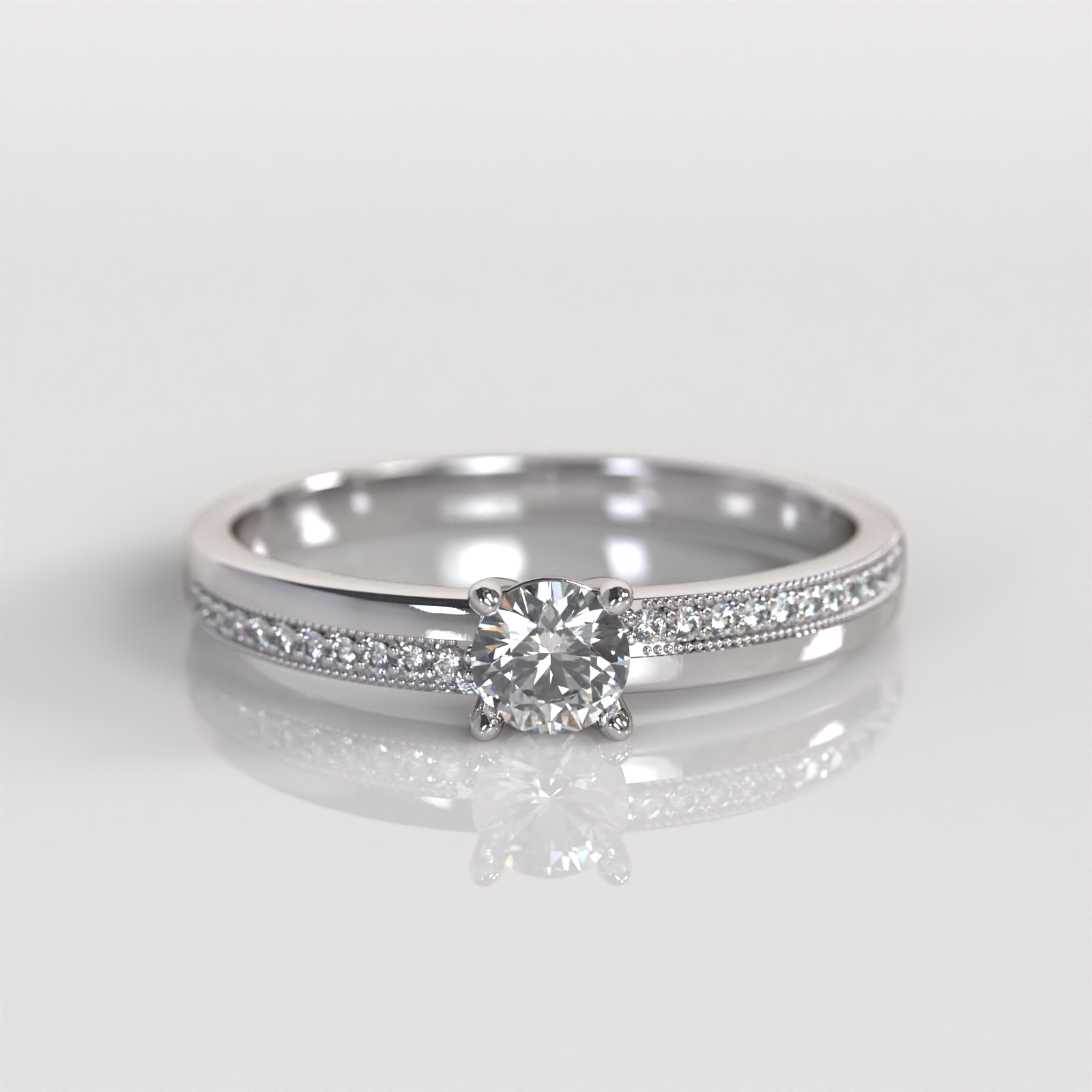 Anillo de Compromiso Maily - Oro Blanco 18K