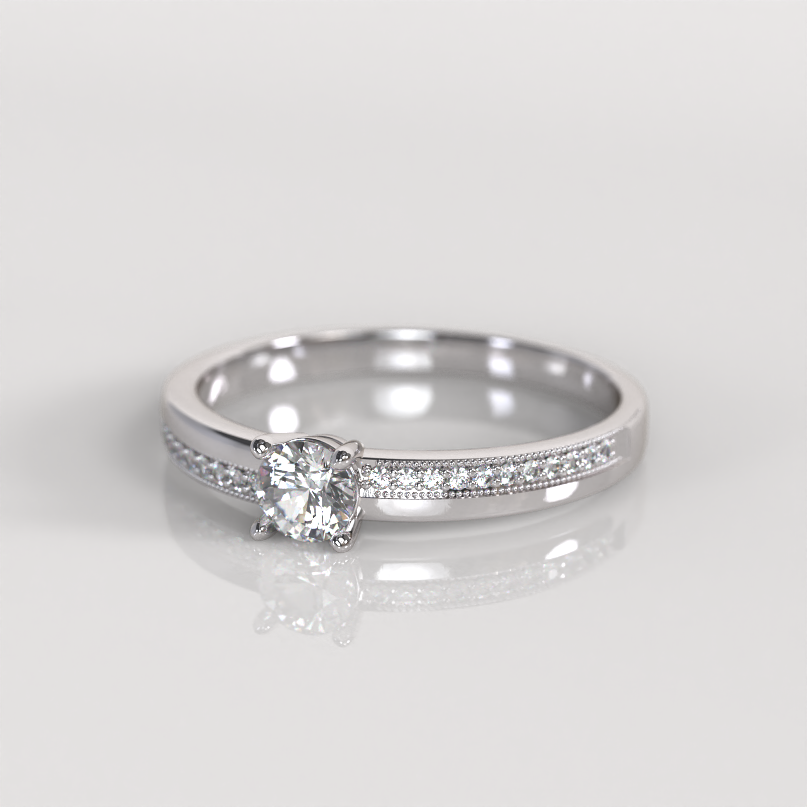 Anillo de Compromiso Maily - Oro Blanco 18K