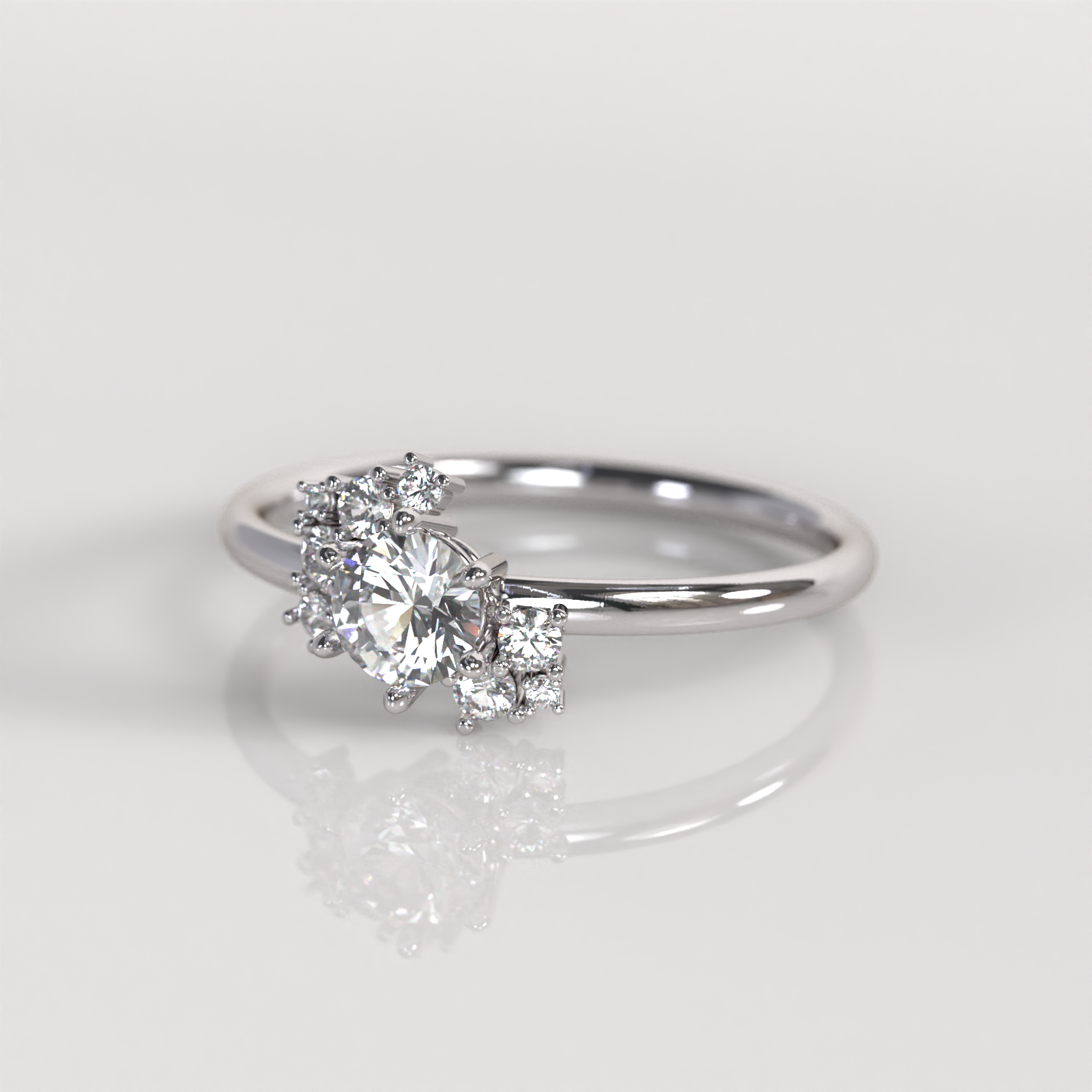 Anillo de Compromiso Diorell - Oro Blanco 18K