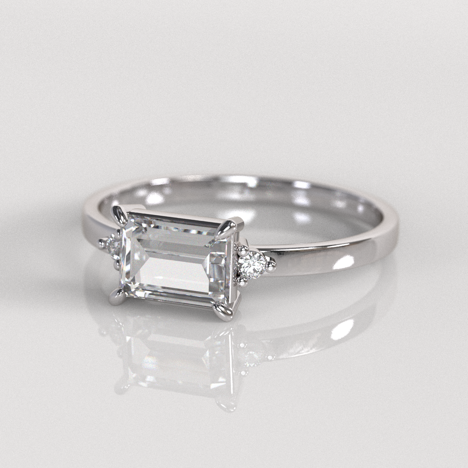 Anillo de Compromiso Lucy - Oro Blanco 18K