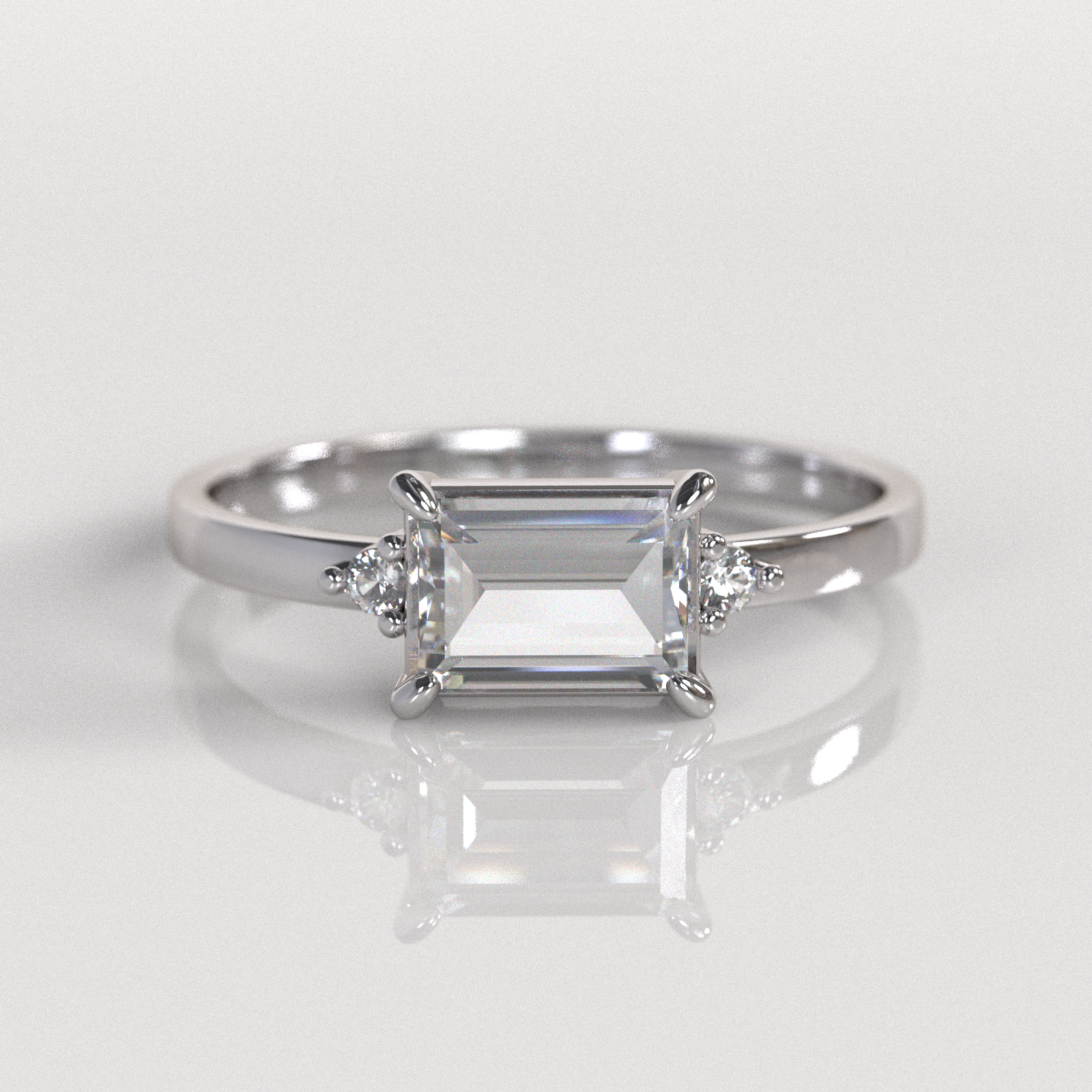 Anillo de Compromiso Lucy - Oro Blanco 18K