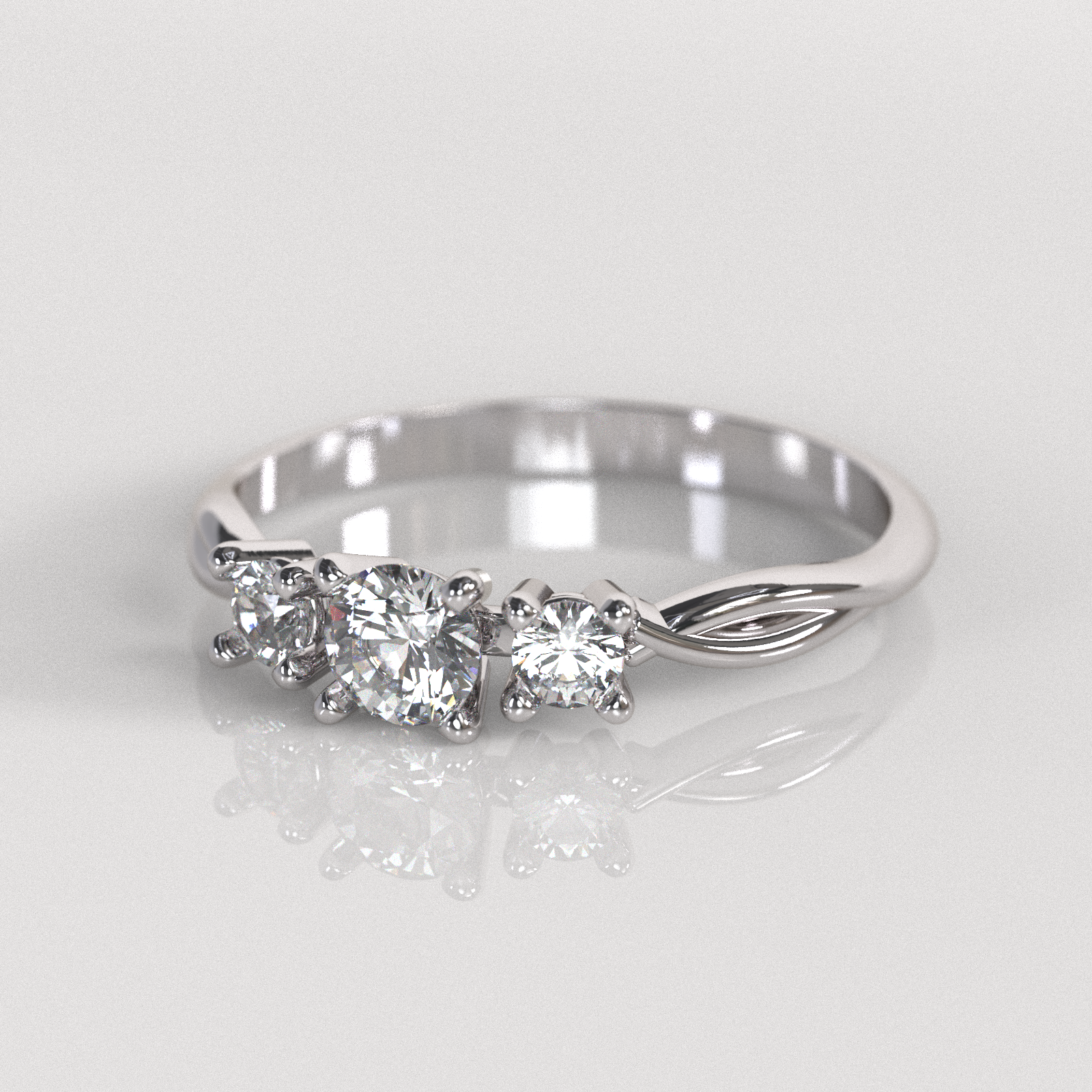 Anillo de Compromiso Trisha - Oro Blanco 18K
