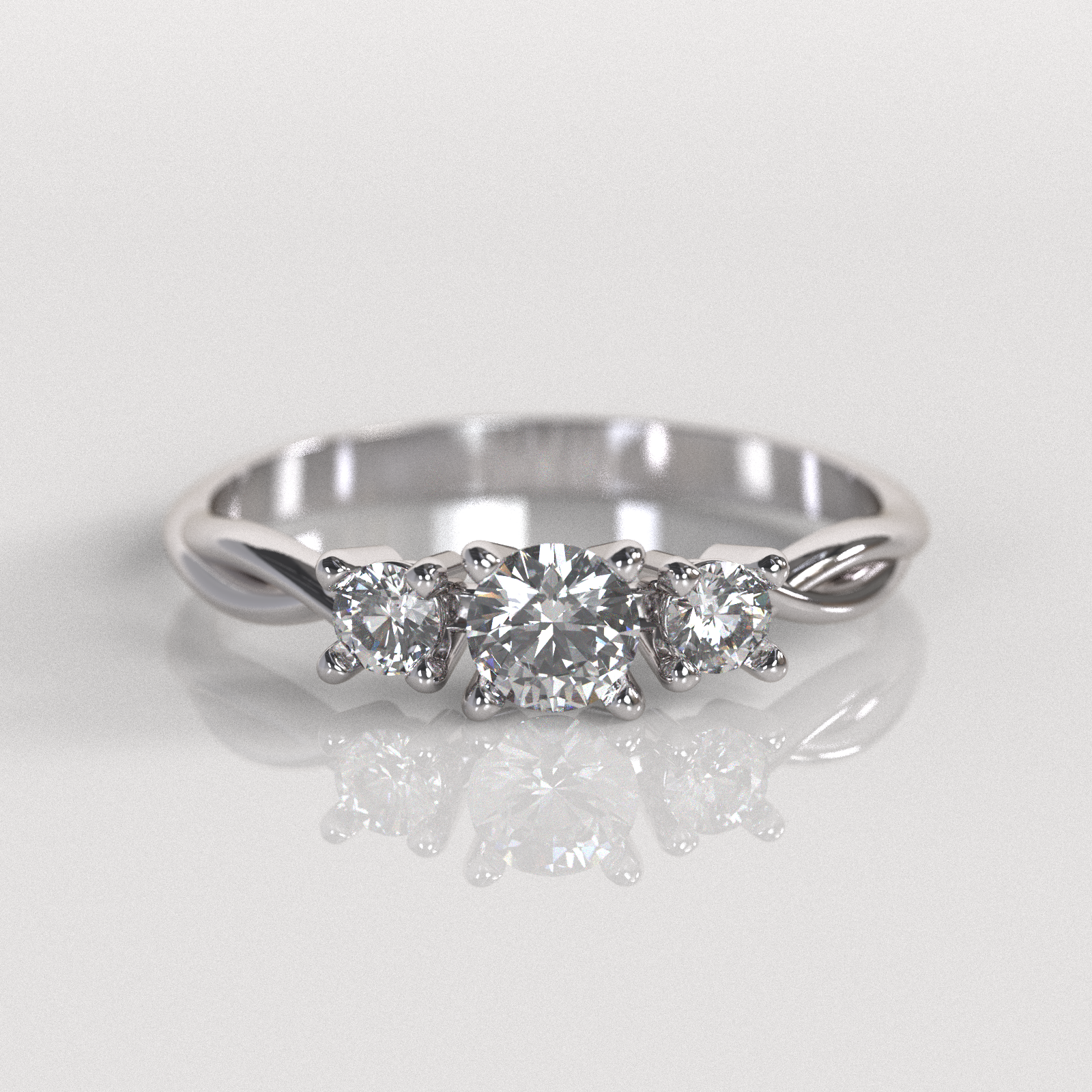 Anillo de Compromiso Trisha - Oro Blanco 18K