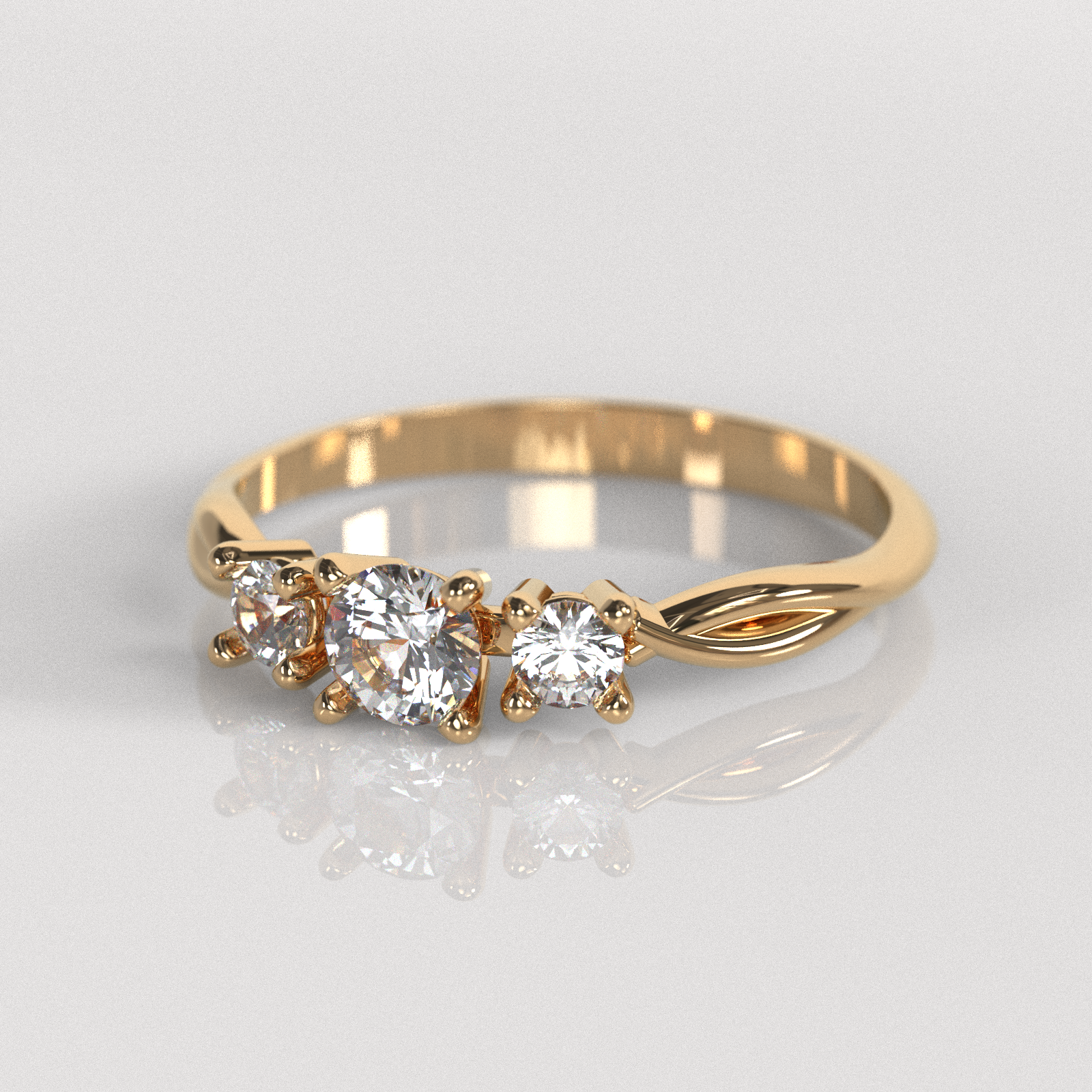 Anillo de Compromiso Trisha - Oro Rosado 18K