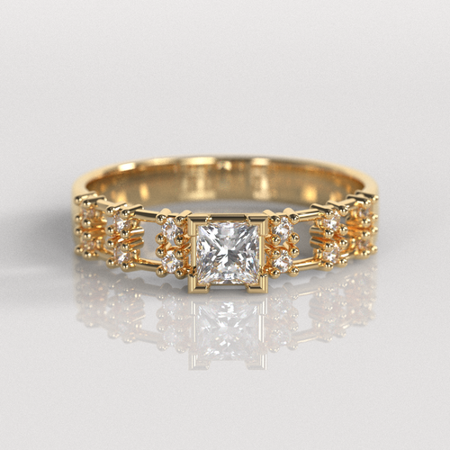 Anillo de Compromiso Amelia - Oro Amarillo 18K