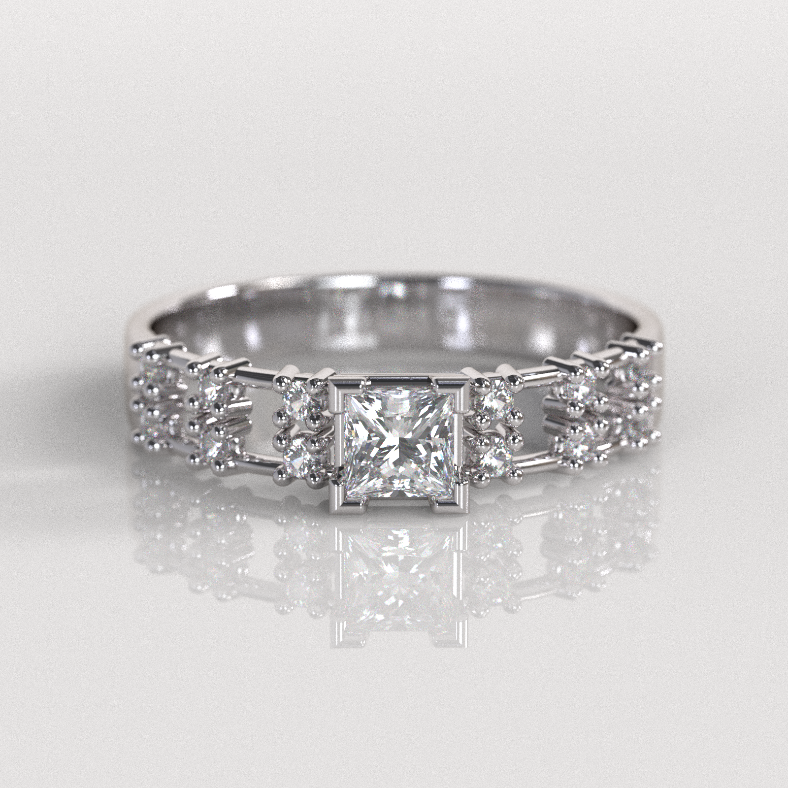 Anillo de Compromiso Amelia - Oro Blanco 18K