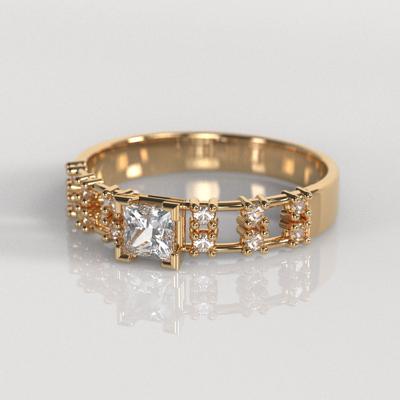 Anillo de Compromiso Amelia - Oro Rosado 18K