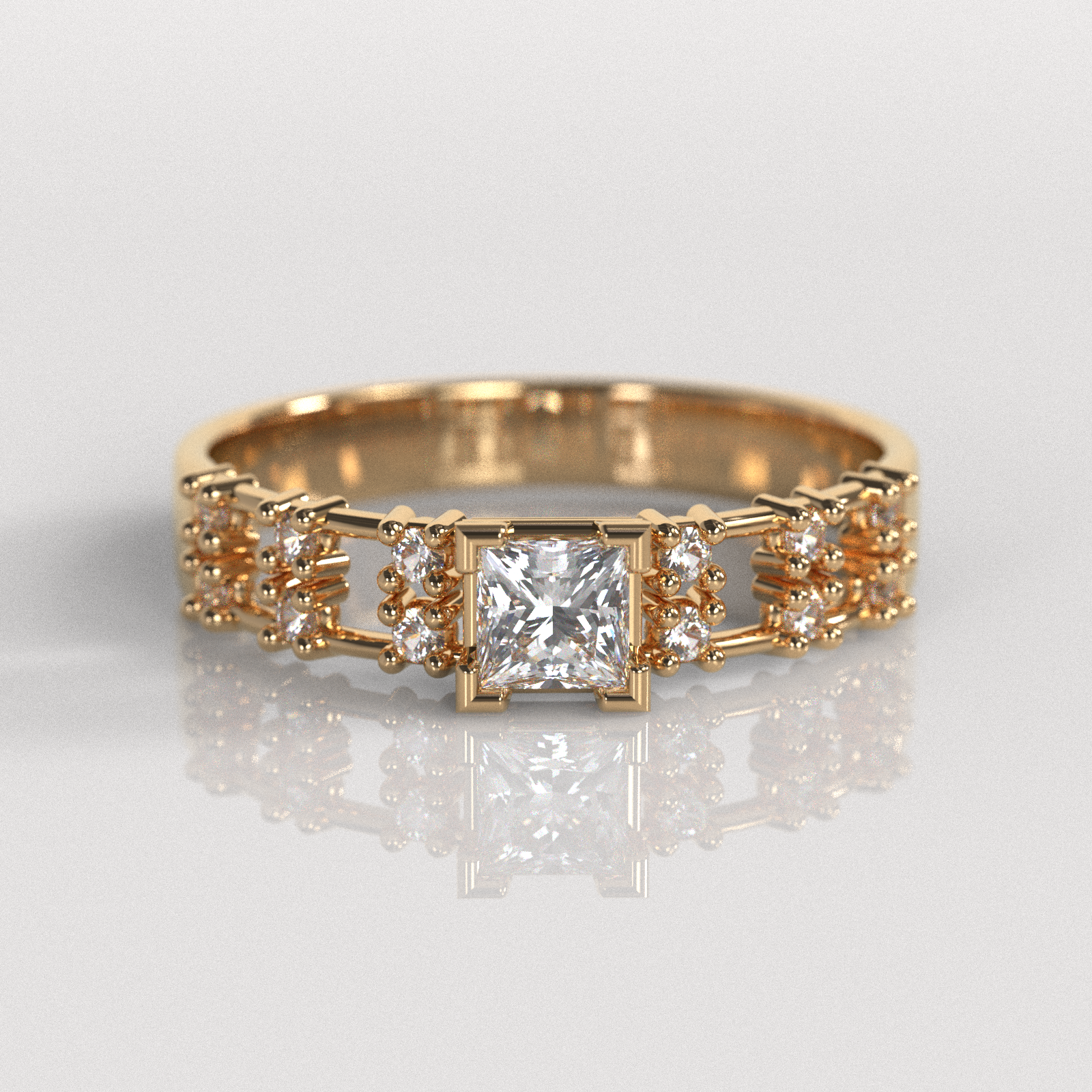 Anillo de Compromiso Amelia - Oro Rosado 18K