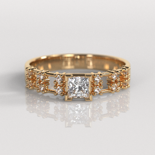 Anillo de Compromiso Amelia - Oro Rosado 18K