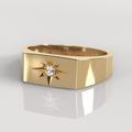 Anillo Sello Star - Oro Amarillo 18K
