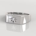 Anillo Sello Star - Plata