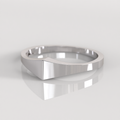 Anillo Sello Sertha - Oro Blanco 18K