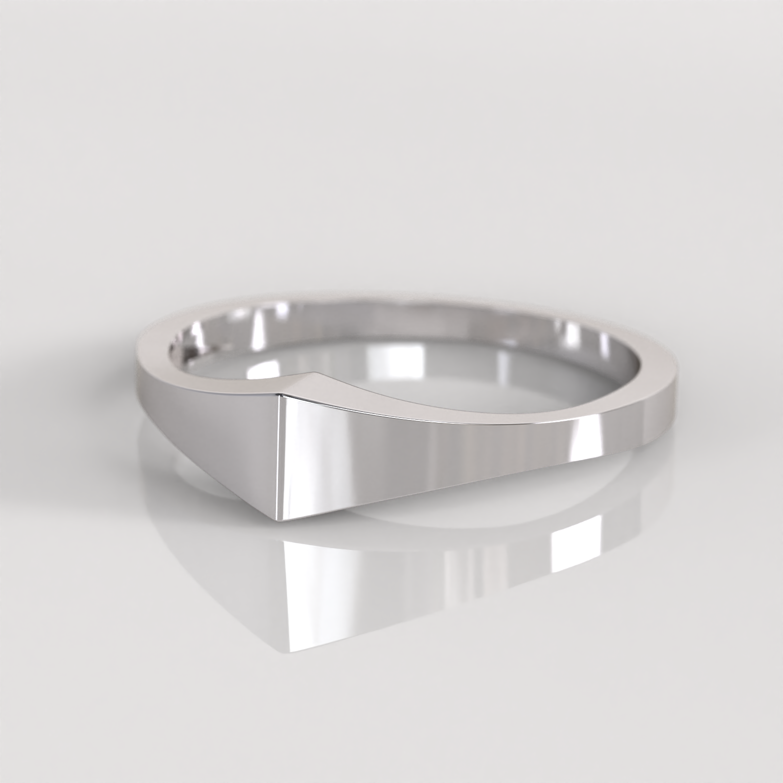 Anillo Sello Sertha - Oro Blanco 18K