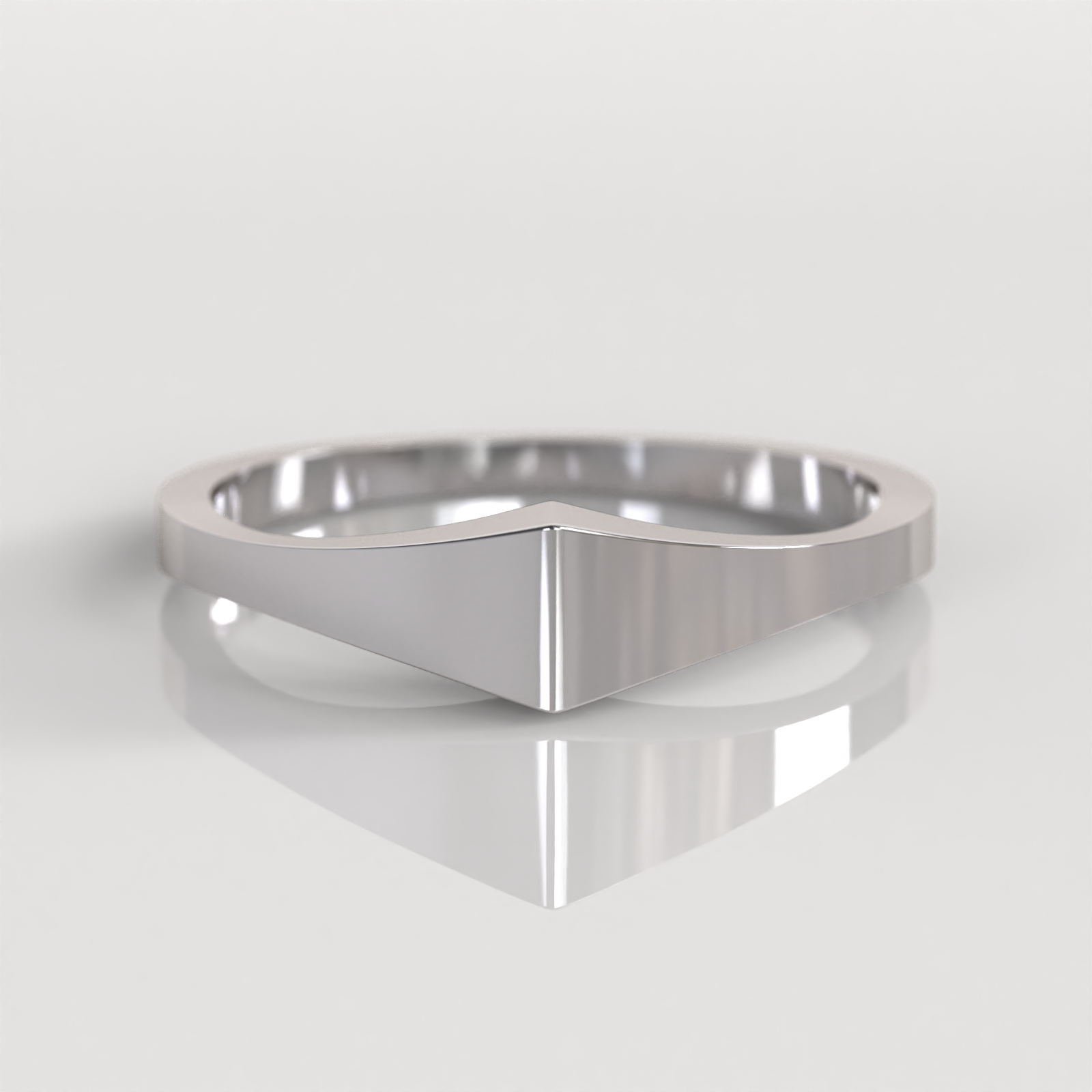 Anillo Sello Sertha - Oro Blanco 18K