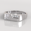 Anillo Sello Ray - Oro Blanco 18K