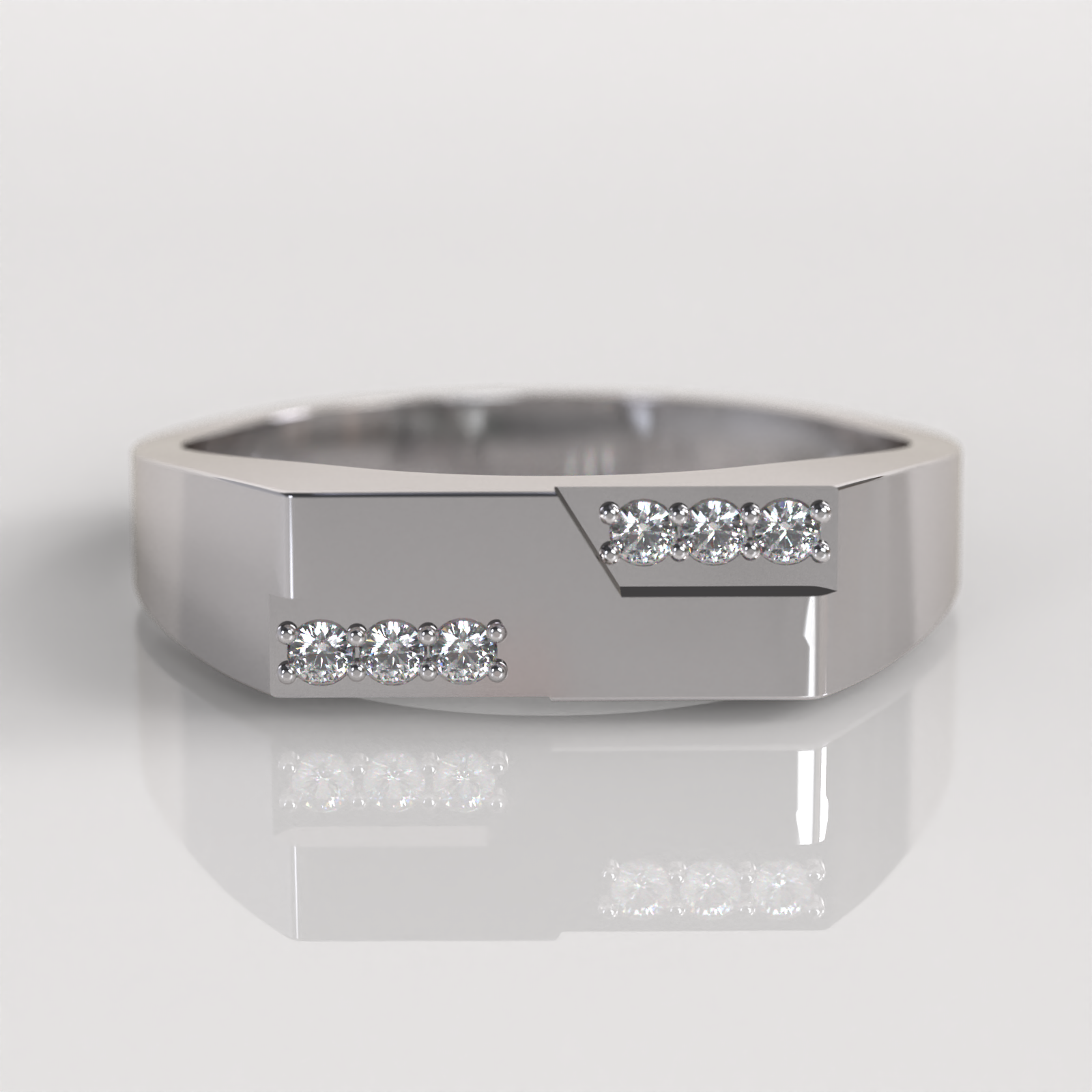 Anillo Sello Ray - Oro Blanco 18K