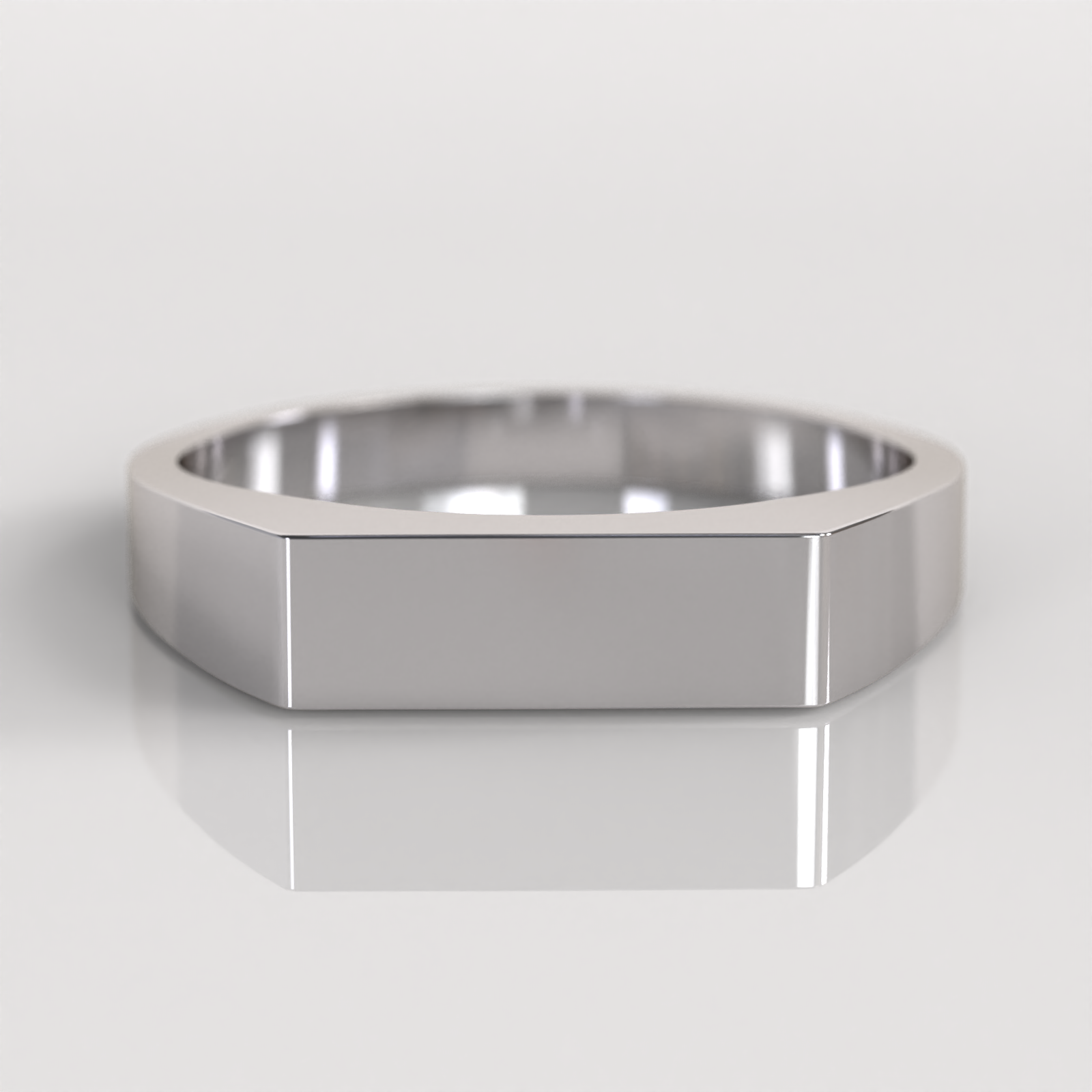 Anillo Sello Ethan - Oro Blanco 18K