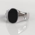 Anillo Sello Zorux - Oro Blanco 18K