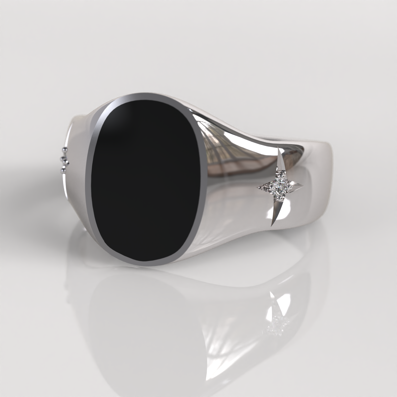 Anillo Sello Zorux - Oro Blanco 18K