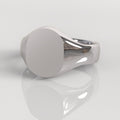 Anillo Sello Oval - Oro Blanco 18K
