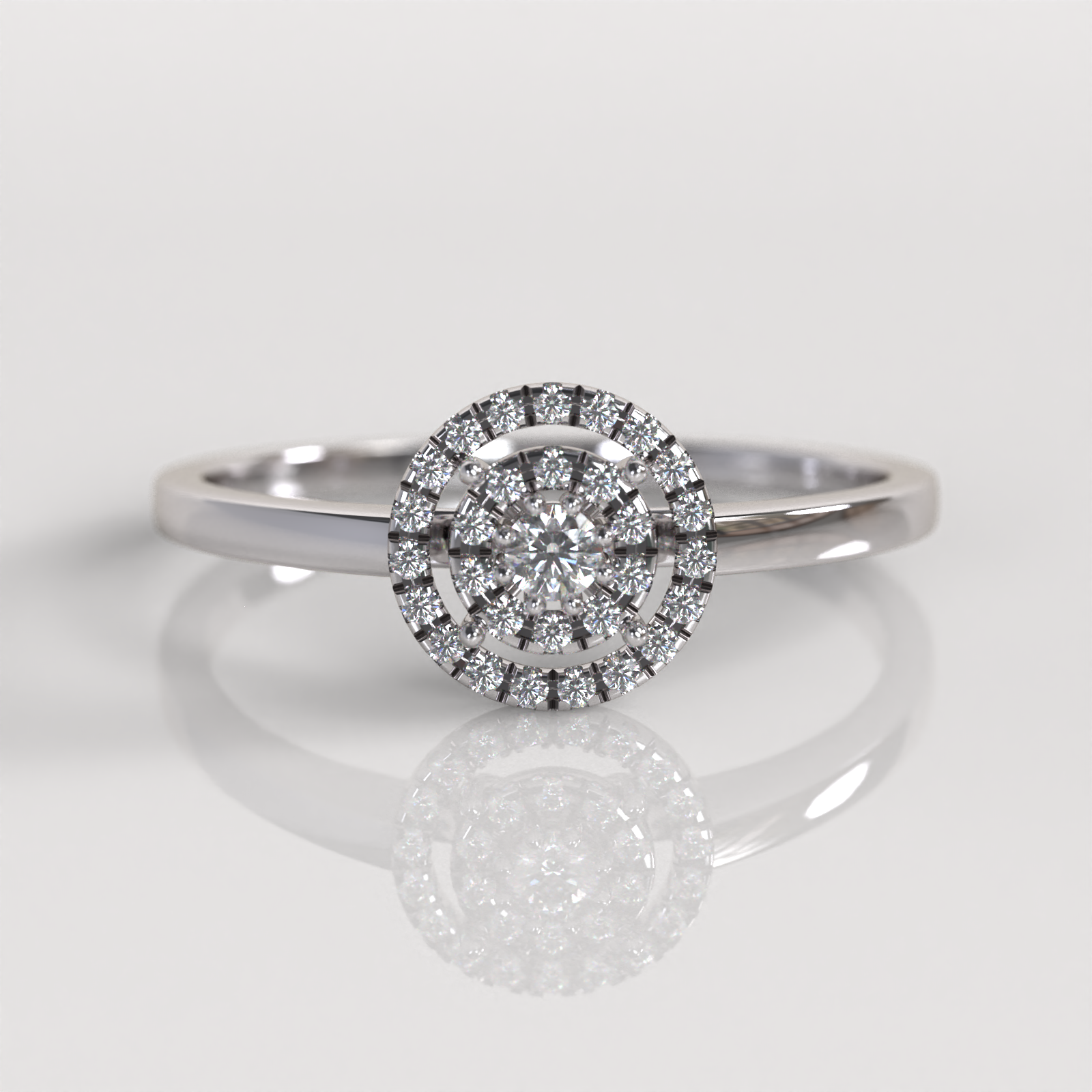Anillo de Compromiso Seraphine - Oro Blanco 18K