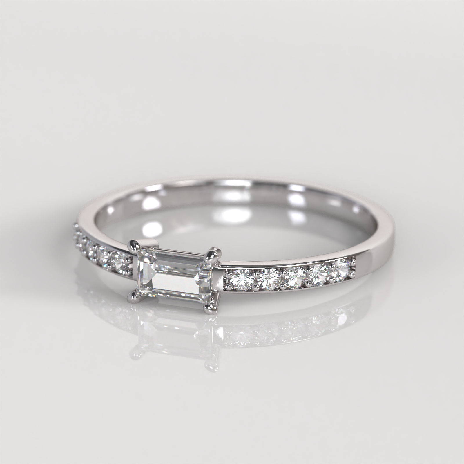Anillo de Compromiso Annya - Oro Blanco 18K