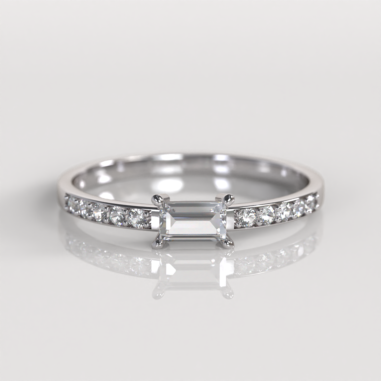 Anillo de Compromiso Annya - Oro Blanco 18K