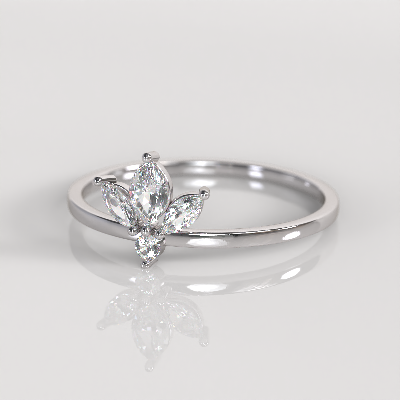 Anillo Zarah - Oro Blanco 18K