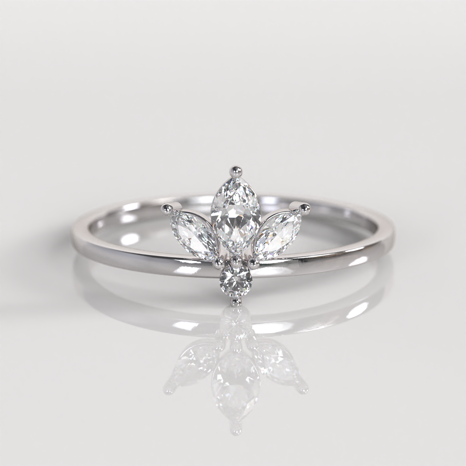 Anillo Zarah - Oro Blanco 18K
