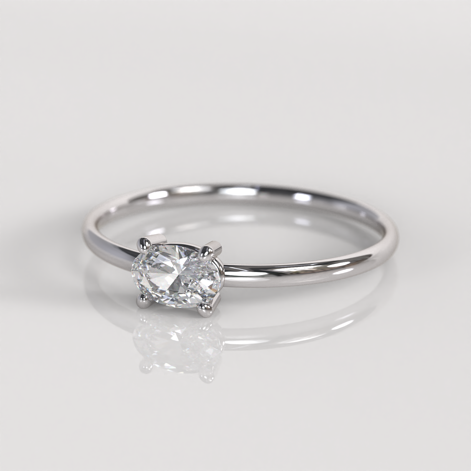 Anillo de Compromiso Ada - Oro Blanco 18K