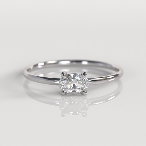 Anillo de Compromiso Ada - Oro Blanco 18K