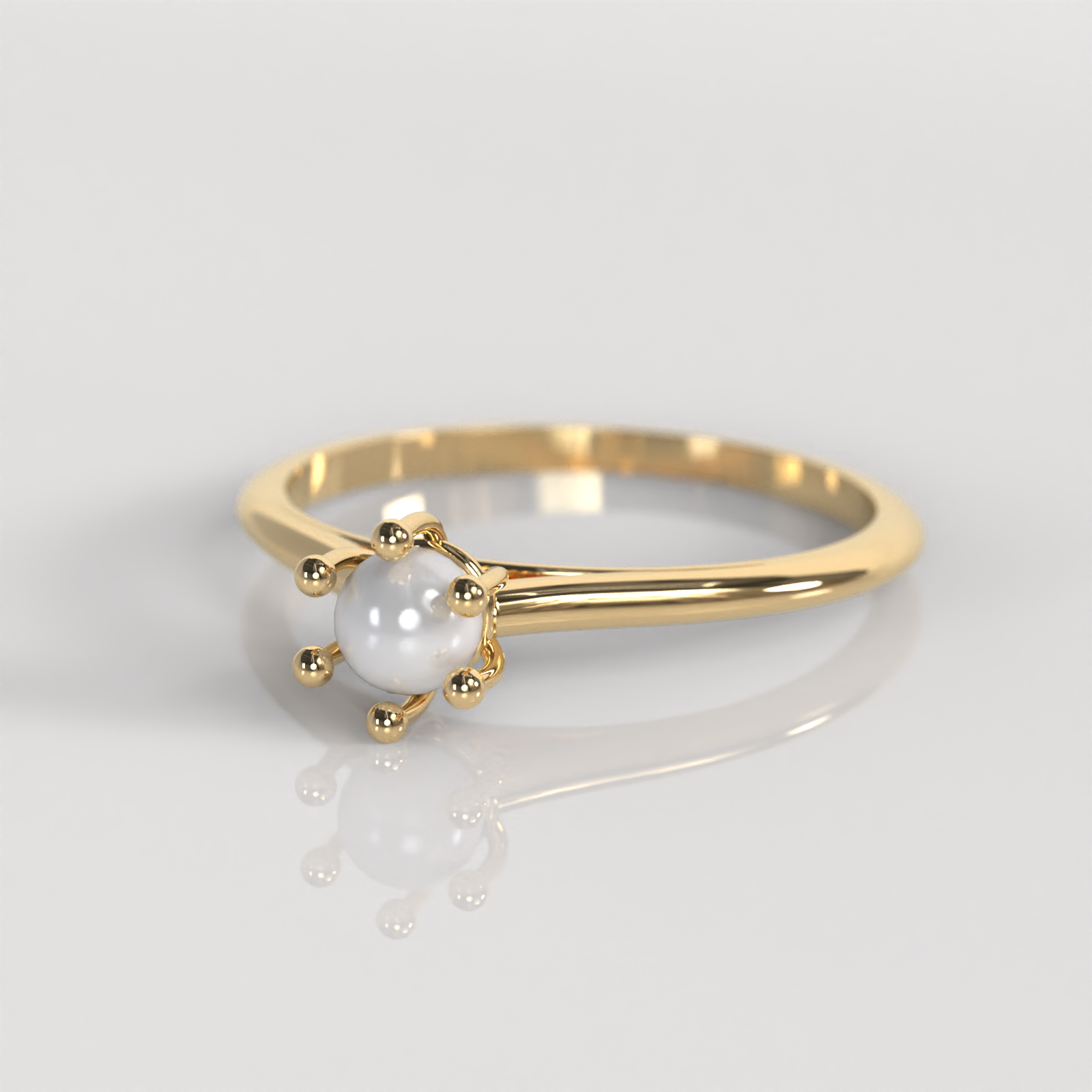 Anillo de Compromiso Perla - Oro Amarillo 18K