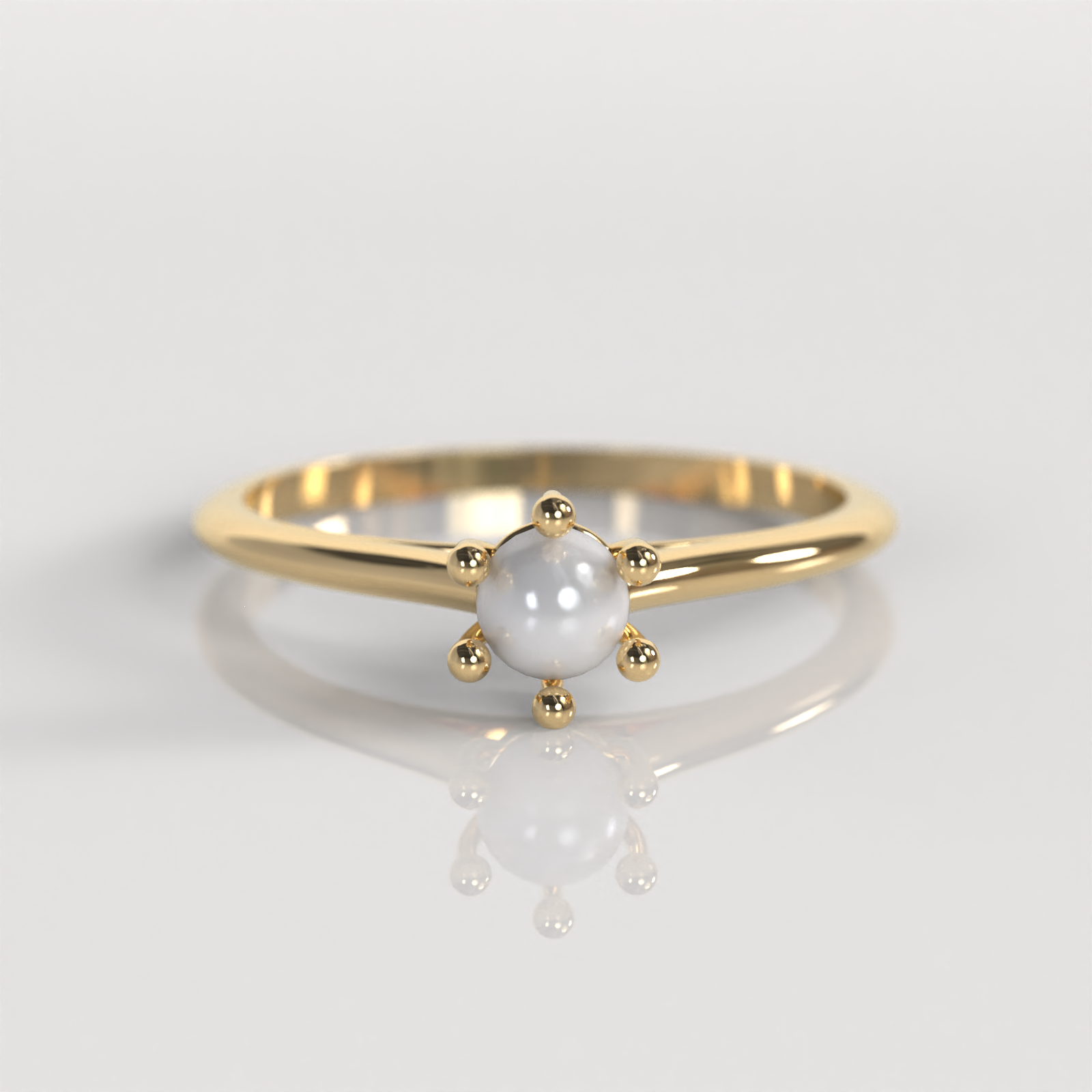 Anillo de Compromiso Perla - Oro Amarillo 18K