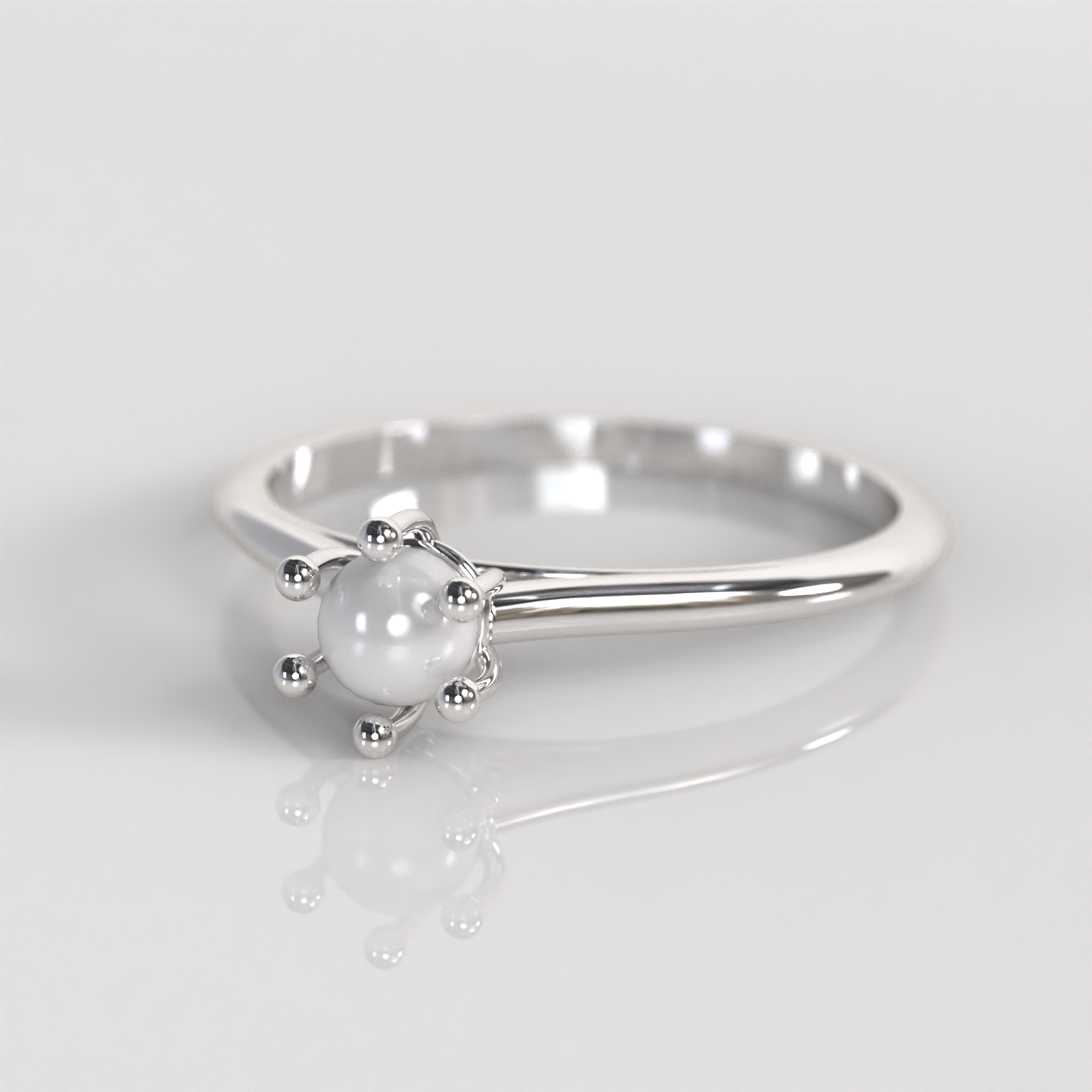Anillo de Compromiso Perla - Plata