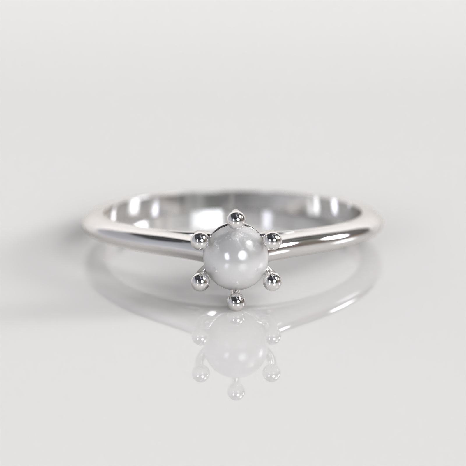 Anillo de Compromiso Perla - Plata