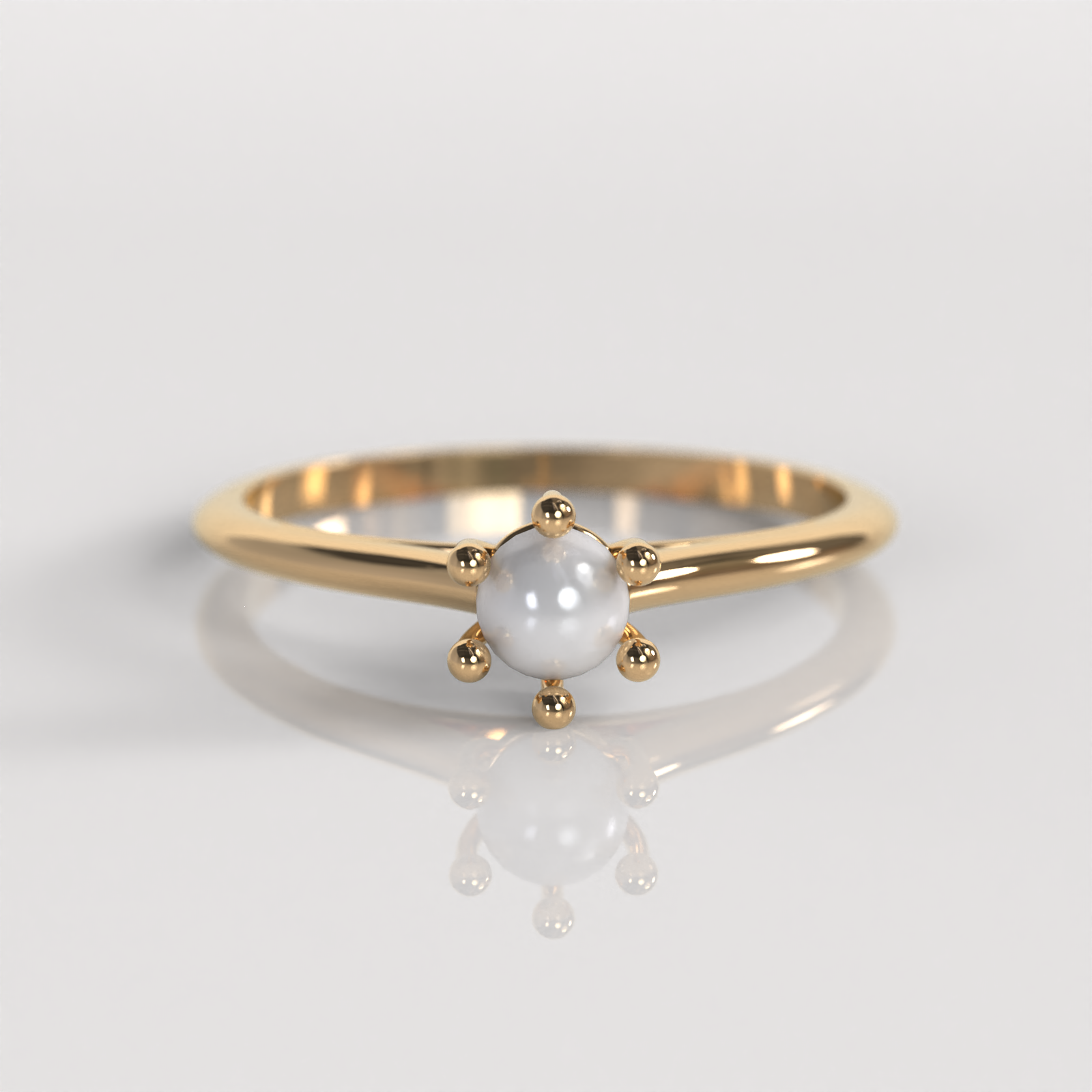 Anillo de Compromiso Perla - Oro Rosado 18K