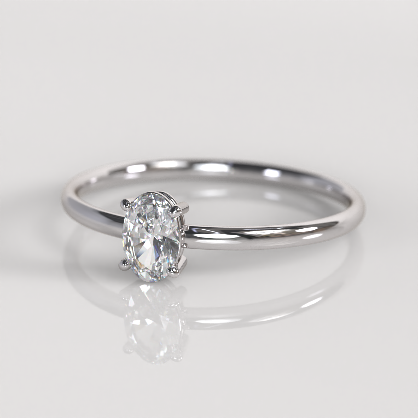 Anillo de Compromiso Olivia - Oro Blanco 18K