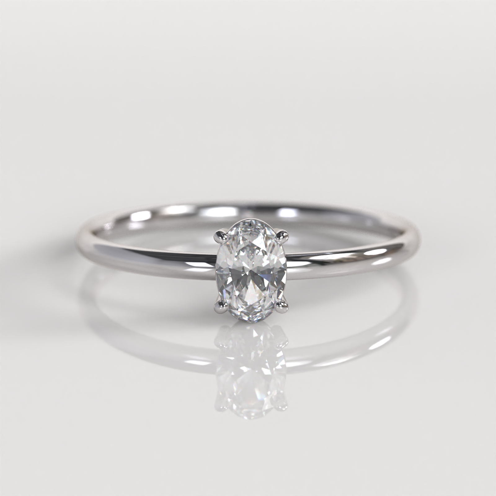 Anillo de Compromiso Olivia - Oro Blanco 18K